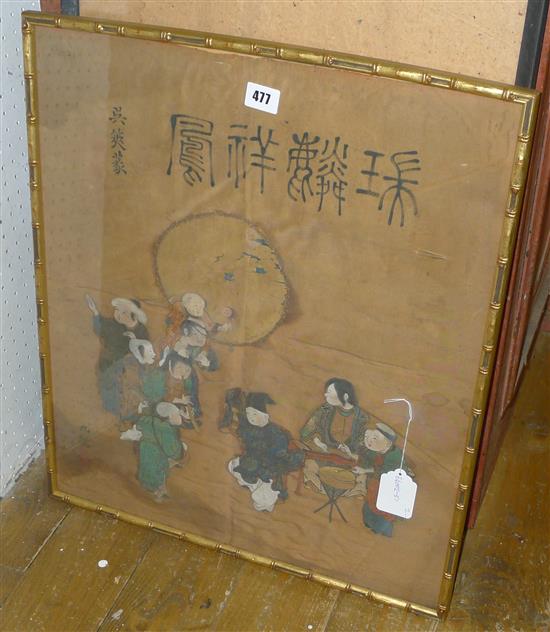 Japanese silk panel, 1 picture